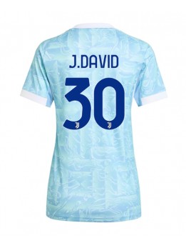 Juventus Jonathan David #30 Replika Borta Kläder Dam 2025-26 Kortärmad